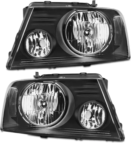 Vista 9 de Para faros delanteros Ford F150 2004-2008 Carcasa cromada Reflector ámbar de carcasa A-Chrome