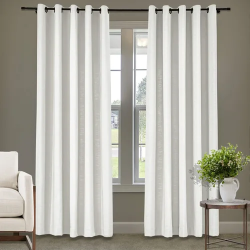 Vista 22 de Frelement Cortinas de lino de lino de bronce con ojales para interiores, tratamiento de ventanas para sala de estar, dormitorio, habitación