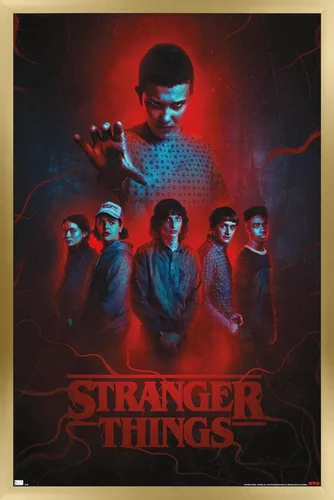 Vista 13 de Trends International Netflix Stranger Things: Season 4 - Póster de pared de grupo, 14.72 x 22.37 pulgadas, versión enmarcada de madera de granero