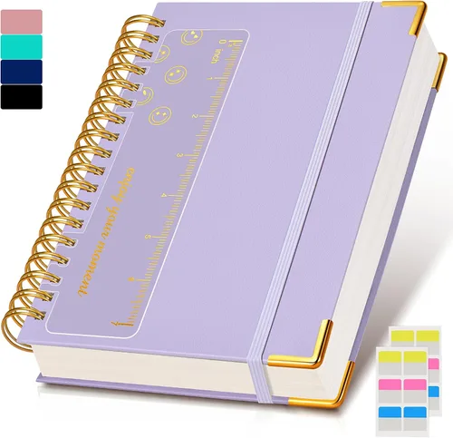 Vista 22 de Cuaderno Diario de Espiral 8.5" x 11", 300 Páginas de Tapa Dura con Forro de Cuero para Mujeres y Hombres, Cuadernos A4 Grandes con Rayas