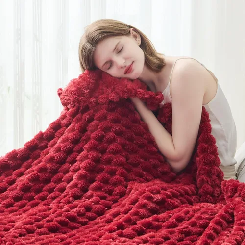 Vista 38 de NEWCOSPLAY Manta de Tiro Súper Suave Aqua Franela Sedosa Premium Forro Polar Jacquard Acanalado 3D Ligero Manta de Cama Uso en Todas las Estaciones