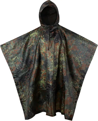 Vista 13 de GRVCN Poncho de lluvia militar, impermeable de camuflaje impermeable ligero al aire libre