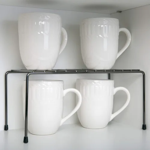 Vista 2 de Kitchen Details Organizador de estante auxiliar De pie independiente Organizador de gabinete y encimera Platos Tazas Tazones Pequeño