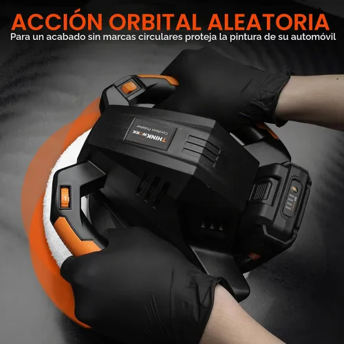 Vista 4 de THINKWORK Pulidora de Tampón, Pulidora de Tampón Inalámbrica de 20V, Kit de Máquina Pulidora Portátil de 10 Pulgadas para Automóvil, con Batería