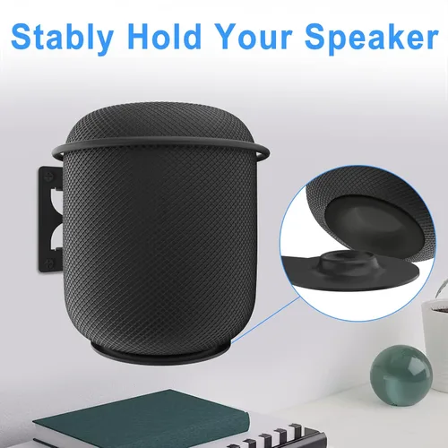 Vista 5 de Soporte de pared para altavoz para el HomePod 1st Wall Mount, giratorio ajustable e inclinable para HomePod Gen 1, resistente para soportes de Negro
