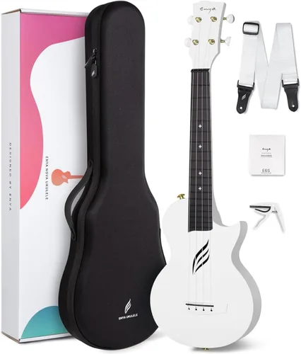 Vista 11 de Enya NOVA U MINI 21-Inch Carbon Fiber Soprano Travel Ukulele, Black Negro