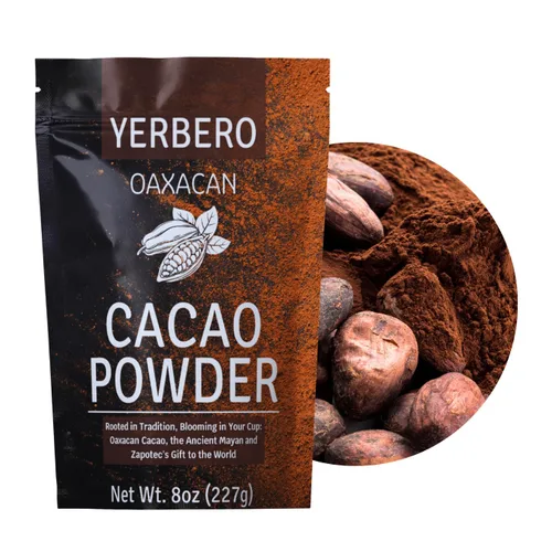 Vista 3 de Yerbero Cacao oaxaqueño en polvo – Bolsa de 8 onzas, opciones de 1 libra y 2 libras Cacao en polvo Rico, oscuro, crudo, vegano, 100% natural
