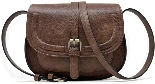 Vista 23 de Bolsa cruzada de cuero vegano para mujer, pequeña, para colgarla en el hombro, monedero, estilo bohemio Beige
