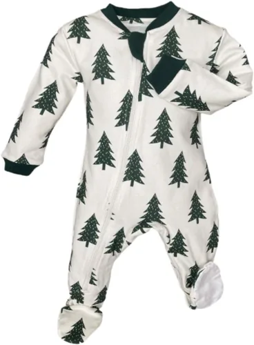 Vista 9 de ZippyJamz - Pijama orgánica para bebé con pies y cremallera para cambiar pañales fácil y rápido