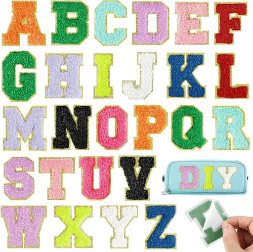Vista 16 de Parches autoadhesivos de felpilla con letras A-Z, color negro, para ropa de tela, 26 piezas