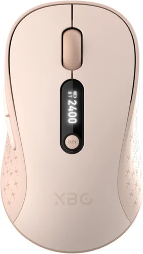Vista 10 de XBG Ratón Bluetooth inalámbrico B15pro, Bluetooth 5.0/4.0 y 2.4G Tri-Mode, tipo C recargable con pantalla LED, clic silencioso ergonómico