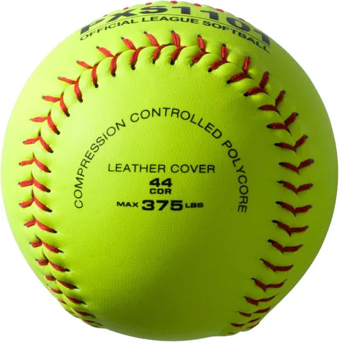 Vista 2 de [Usado] PHINIX Softballs de cuero dividido lento competencias de práctica de calidad profesional de 11 pulgadas (COR .44 / Comp.375)