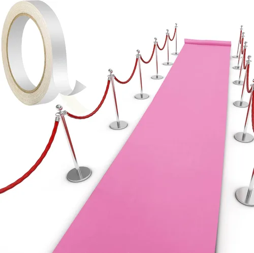 Vista 16 de Shappy Alfombra negra para fiesta, 1.94 oz/m², para baile de graduación, con cinta adhesiva, alfombra de pasillo para eventos, graduados, bodas
