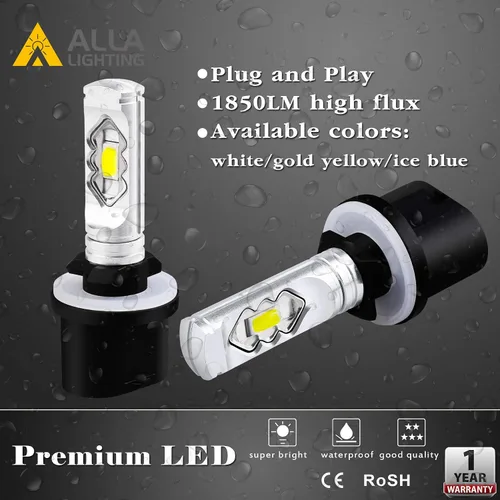 Vista 6 de Alla Lighting Bombillas LED antiniebla de 3800 lm 899 880, base PG13 superbrillante 884 885 887 893 H27 H32, ETI 56-SMD (amarillo dorado de 3000 K)