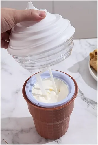 Vista 8 de Mini máquina eléctrica de helado Máquina de helado Máquina de yogur de frutas Máquina casera de batido