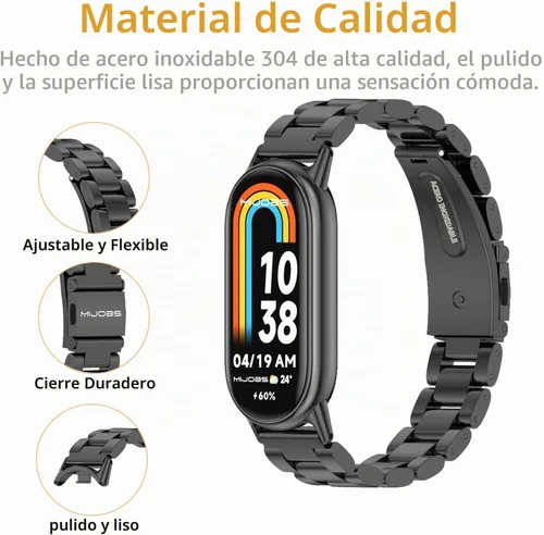 Vista 3 de Correa para Xiaomi Mi Band 10/9/8, Correa de Reemplazo Transpirable para Mi Fit Band 9, Correas de Pulsera Inteligente, Pulsera de Tobillo para Negro