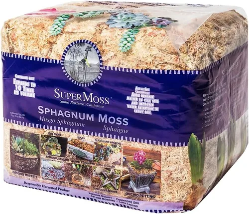 Vista 12 de SuperMoss (22306) Musgo Sphagnum, fibra de larga duración superior retención de agua para orquídeas y plantas de vivero, 4 onzas de color blanco