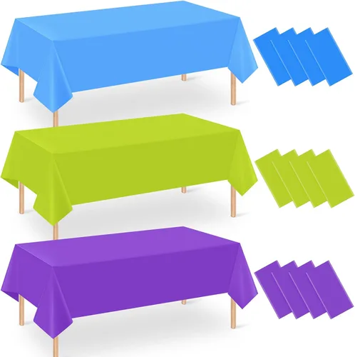 Vista 15 de Paquete de 12 manteles de plástico para baby shower de vaquero para mesas rectangulares, funda de mesa desechable con estampado de vaca, mantel