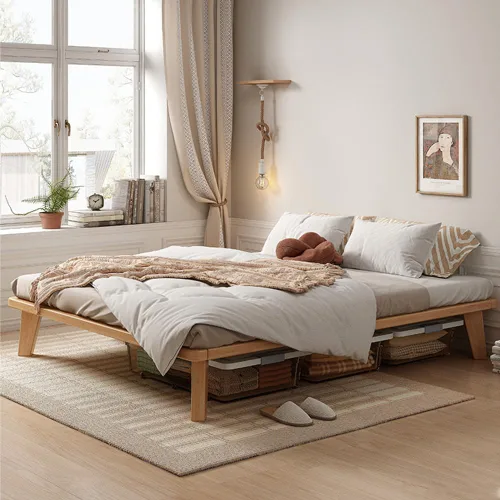 Vista 7 de NELYE Base de cama de plataforma individual, base de colchón de madera maciza de 14 pulgadas con listones de apoyo y patas, marco de cama simple