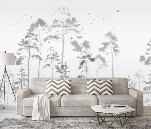 Vista 8 de Jdayda Mural de papel pintado Bosque brumoso, tamaño grande