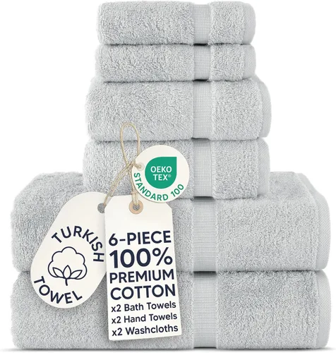 Vista 26 de Chakir Turkish Linens - Toallas turcas de 100% algodón, suaves y absorbentes (juego de 3 toallas personalizables, color aguamarina)
