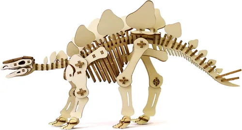 Vista 6 de Rompecabezas 3D de dinosaurio de madera Stegosaurus - Divertidos kits de manualidades de madera para manualidades, regalo ideal para cumpleaños