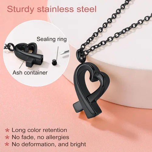 Vista 250 de FindChic Collares personalizados con urna para cenizas, barra vertical, gato, luna, reloj de arena, garra de perro, acero inoxidable, chapado en oro