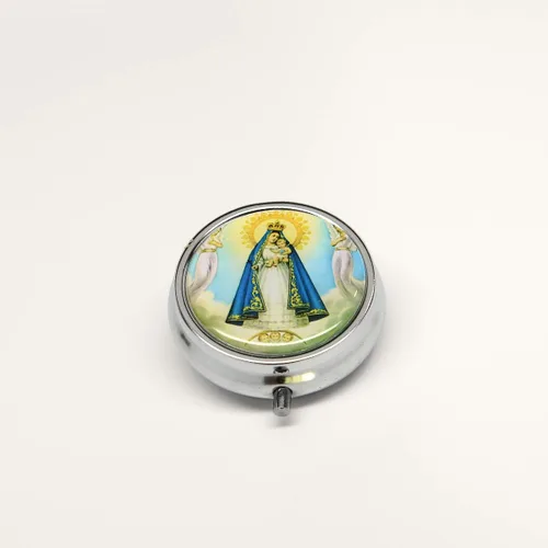 Vista 3 de AA Rosario Católico Nuestra Señora de la Caridad Virgen de la Caridad del Cobre Medalla Collar Crucifijo y Caja de Metal ROSMIRC