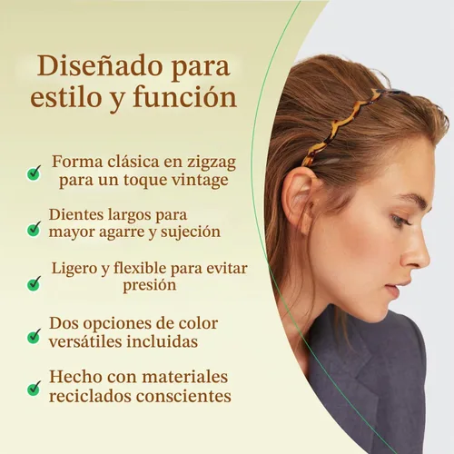 Vista 5 de 3 bandas para el cabello de metal con resorte ondulado (3 piezas)..