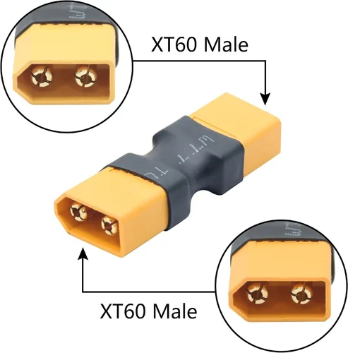 Vista 3 de 2 pares de adaptadores de conector XT60, XT60 macho y hembra sin adaptador de cable convertidor para RC Lipo batería Drone Toy Car etc