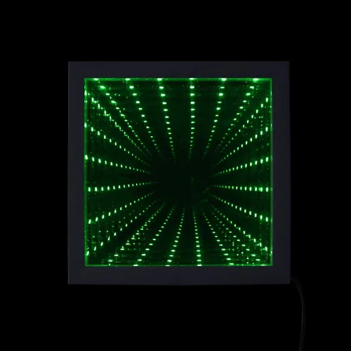 Vista 8 de The Geeky Days Espejo de Pared LED Infinity con Marco y Luz LED de Cambio de Color Múltiple (38x38cm)