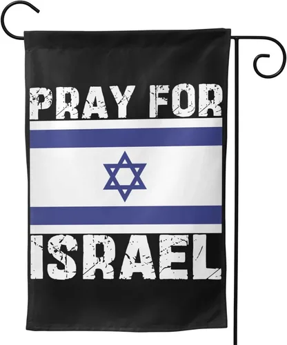 Vista 8 de Bandera de jardín con texto en inglés "I Stand With Israel" de 12 x 18 pulgadas, bandera de jardín fuerte de Israel, bandera de jardín con texto