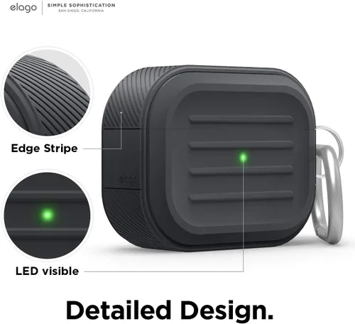 Vista 5 de Elago Armor - Funda para AirPods Pro Protección resistente contra caídas, resistente a los golpes, hecha de silicona duradera (negro)