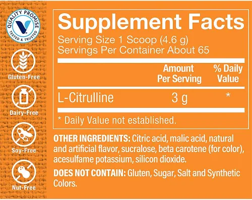 Vista 2 de The Vitamin Shoppe Óxido nítrico de aminoácidos de forma libre L-citrulina