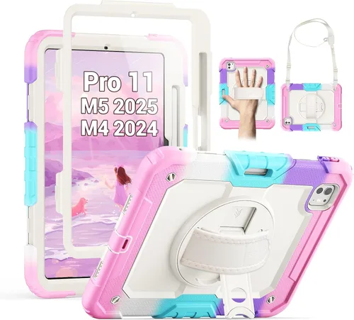 Vista 37 de SEYMAC para iPad Pro de 11 pulgadas Funda M5 2025/M4 2024, Funda Protectora Resistente a Prueba de Golpes con Protector de Pantalla, Soporte