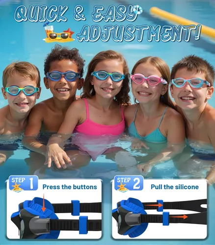 Vista 6 de Swim Goggles for Kids 6-14, Anti-Fog UV Protection Clear Swimming Goggles, Leakproof Pool Swim Goggles for Boys Girls