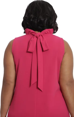 Vista 7 de London Times Vestido de mujer con cuello con volantes y lazo en la espalda, para ocasiones especiales, casual, divertido brunch