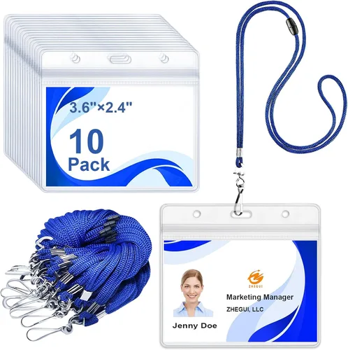 Vista 14 de Paquete de 100 cordones para tarjetas de identificación con soporte Breakaway Negro