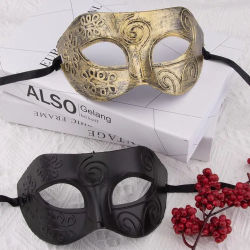 Vista 4 de FEQO 40 máscaras de mascarada, máscaras antiguas vintage venecianas