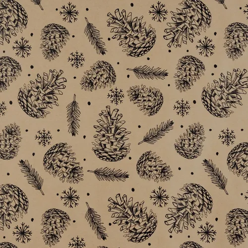 Vista 8 de RUSPEPA - Papel para envolver regalos de Navidad, rollo jumbo de papel kraft - Diseño de piña negra para envolver regalos navideños - 30 pulgadas x