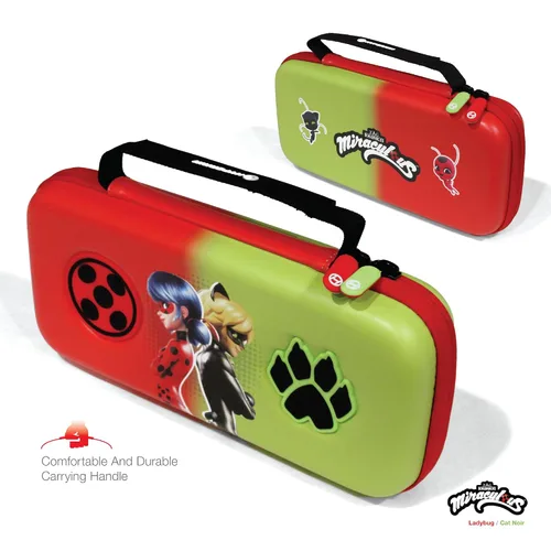 Vista 5 de Limited Edition Official Miraculous EVA Hard Shell Protective Travel Carrying Case Officially Licensed - For Nintendo Switch OLED ModelNintendo
