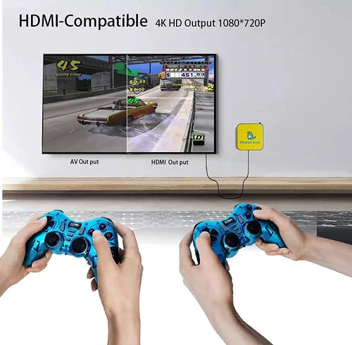 Vista 6 de F.JOIAMLL Pawky Box Video Game Console with built-in 50,000+ games, home game console, 2 controllers, support NESNEOGEODCN64PS1PSP, WiFiLAN, best