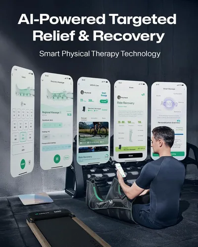 Vista 2 de UREVO Smart Leg Recovery PT Pro, tecnología patentada de masaje con tecnología de masaje recargable inalámbrica de compresión de aire
