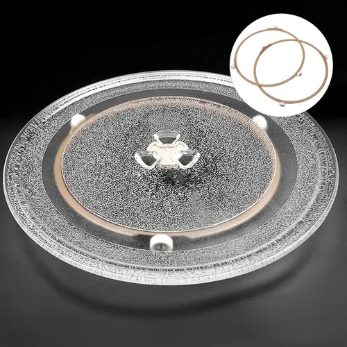 Vista 9 de SOLUSTRE Bandeja de microondas, 2 piezas, soporte para plato giratorio de microondas, anillo giratorio de microondas, soporte de bandeja de 7