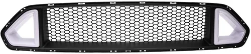 Vista 10 de CHEDA Rejilla de parachoques frontal superior de malla de panal compatible con Ford Mustang Base GT 2013-2014, con barra de luz LED secuencial DRL