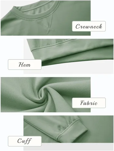 Vista 4 de Tapata Sudaderas de cuello redondo para mujer, suave y cómoda, con hombros caídos, ajuste holgado