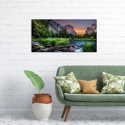 Vista 4 de LyerArtork Yosemite Valley National Park - Lienzo decorativo para pared, diseño de naturaleza americana, arte moderno, paisaje, decoración de pared