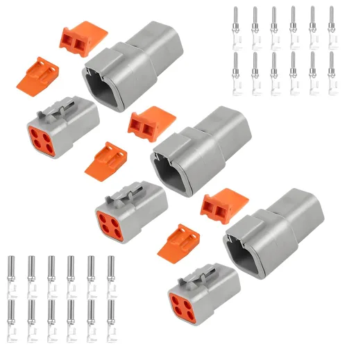 Vista 6 de GRZWAYS Kit de Conectores DTP de 2 Pines Automotriz IP67 Impermeables Conectores Eléctricos Enchufe 3 Juegos Terminales Enchufes de Pines