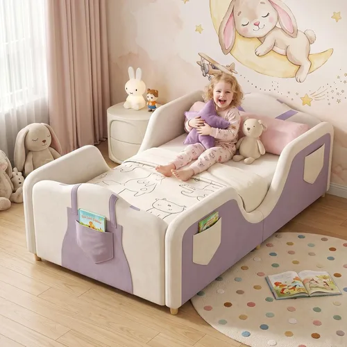 Vista 16 de DoCred Cama infantil, cama tapizada para niños y niñas