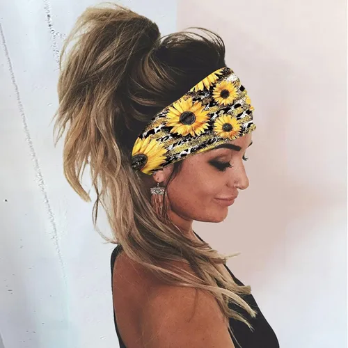 Vista 3 de HELLORSO Diademas anudadas para mujer, banda elástica para el cabello, banda elástica para el cabello, diadema para la cabeza a granel